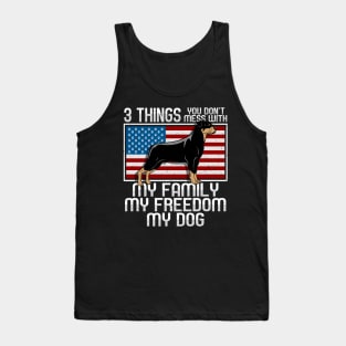 Rottweiler Dog Family Rules Tank Top